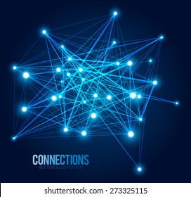 Abstract background with dots and lines. Connection Concept. Digital data visualization. Social network graphic concept. Geometric technology vector background.