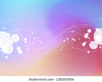 Abstract background with dots and lines Free Vector
