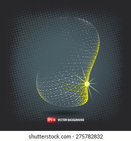 Abstract background with dots and lines on theme digital technology and internet