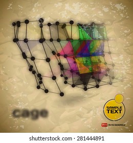 Abstract background with dots and lines on theme digital technology and internet