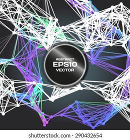 Abstract background with dots and lines on theme digital technology and internet