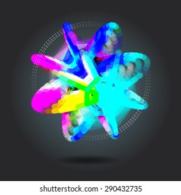 Abstract background with dots and lines on theme digital technology and internet