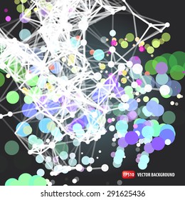 Abstract background with dots and lines on theme digital technology and internet