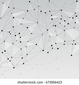 Abstract background with dots and lines. Vector illustration.