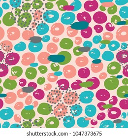 Abstract background with dots and spots. Seamless vector pattern.