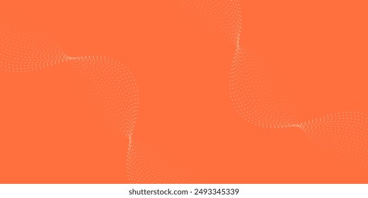 Abstract background with dots and waves. Medium banner size. Element for design. Vector background for brochure, booklet, flyer, poster. Orange gradient