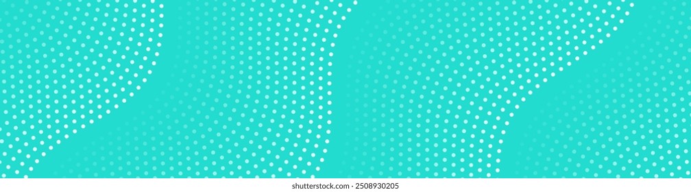 Abstract background with dots and waves. Web banner size. Element for design. Vector background for brochure, booklet, flyer, poster. Green color