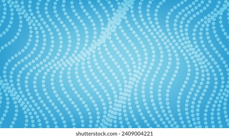 abstract background with dots wavy pattern on blue color gradient