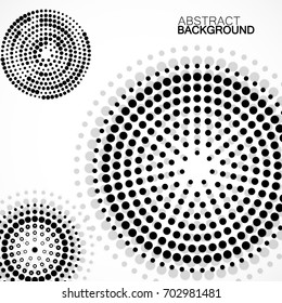 Abstract background with dotted circles. Dots in circular form. Vector design backdrop