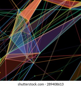 Abstract background with dotted grid and triangular cells