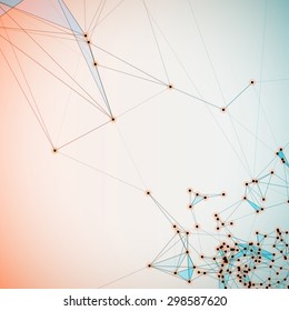 Abstract background with dotted grid and triangular cells
