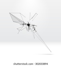 Abstract background with dotted grid and triangular cells