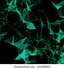 Abstract background with dotted grid and triangular cells