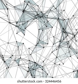 Abstract background with dotted grid and triangular cells