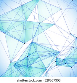 Abstract background with dotted grid and triangular cells