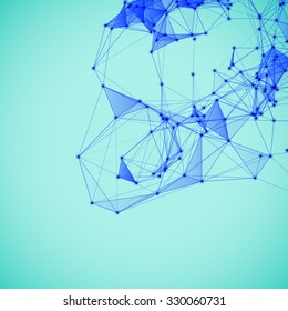 Abstract background with dotted grid and triangular cells