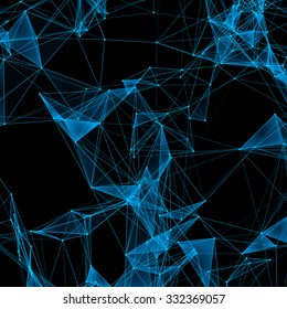 Abstract background with dotted grid and triangular cells