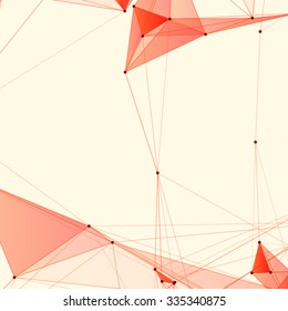 Abstract background with dotted grid and triangular cells