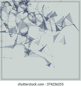 Abstract background with dotted grid and triangular cells