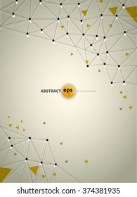 Abstract background with dotted grid, triangular cells and triangles