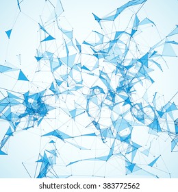 Abstract background with dotted grid and triangular cells