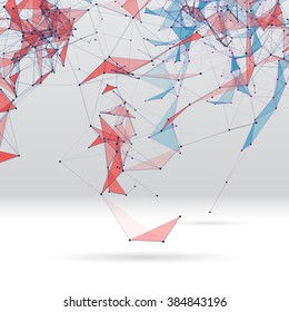 Abstract background with dotted grid and triangular cells