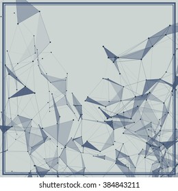 Abstract background with dotted grid and triangular cells