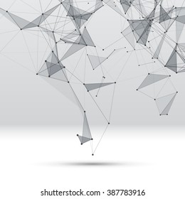 Abstract background with dotted grid and triangular cells