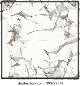 Abstract background with dotted grid and triangular cells