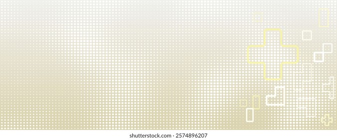 Abstract background with a dotted pattern. Beige background with a soft gradient. Beige and white create a modern, textured style. Minimal halftone dotted texture vector background