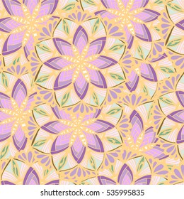 Abstract  background of drawn shapes and leaves