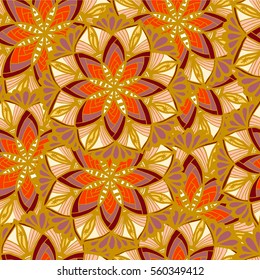 Abstract background of drawn shapes yellow