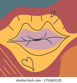 abstract background, drawn with various shapes and doodle objects vector illustration design