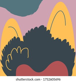 abstract background, drawn with various shapes and doodle objects vector illustration design
