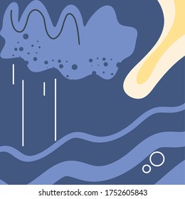 abstract background, drawn with various shapes and doodle objects vector illustration design