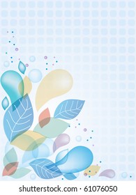Abstract background with drop and leaves