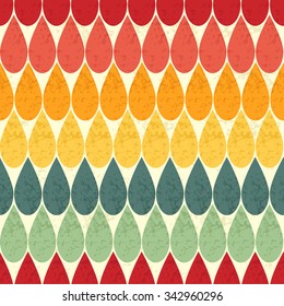 Abstract background with drops of red, orange, yellow and green color with a textured surface. Vector seamless pattern for your design.