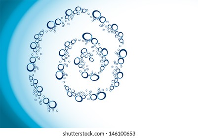 Abstract background as drops of water in a form of twirl