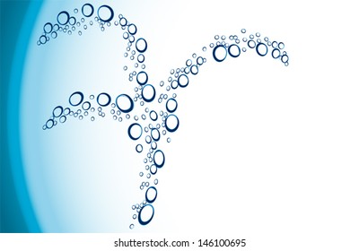 Abstract background as drops of water in a form of tree