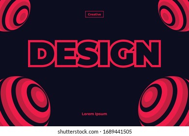 Abstract background with dynamic 3d ball. pink and navy. Vector illustration of balls textured. Modern trendy banner or poster design.