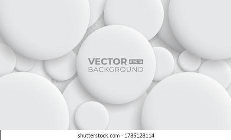 Abstract background with dynamic 3d circles. White bubble. Trendy modern design banners or posters. Vector illustration.