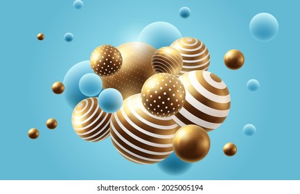Abstract background with dynamic 3d spheres
