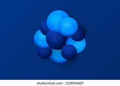 Abstrakter Hintergrund mit dynamischen 3D-Sphären. Modernes Design für Banner oder Plakate