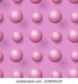 Abstract background with dynamic 3d spheres. Plastic soft bubbles. Vector illustration of glossy balls. Bouncing particles. Modern trendy banner or poster design