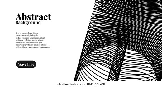 Abstract background with dynamic black wave lines. Vector illustration. Suitable for use, book cover, cd cover, flyer, poster, website background or landing page
