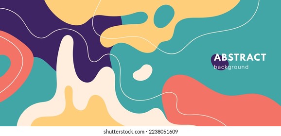 Abstract background with dynamic blob wave. Doodle fluid melt. Flat vector illustration