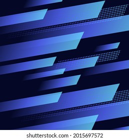 Abstract background with dynamic blue geometric shapes in motion forming graphic texture