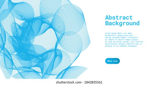 Abstract background with dynamic blue wave lines. Vector illustration. Suitable for use, book cover, cd cover, flyer, poster, website background or landing page