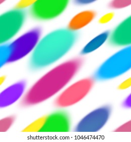 Abstract Background with Dynamic Blurred Colorful Dots. Vector Seamless Pattern with Bright Bokeh. 