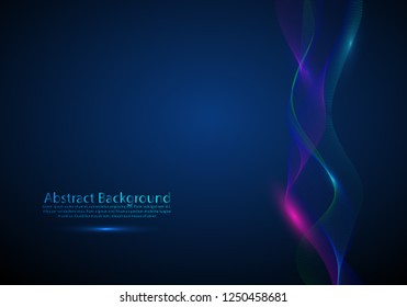 Abstract Background with Dynamic Colorful Particle sound waves
